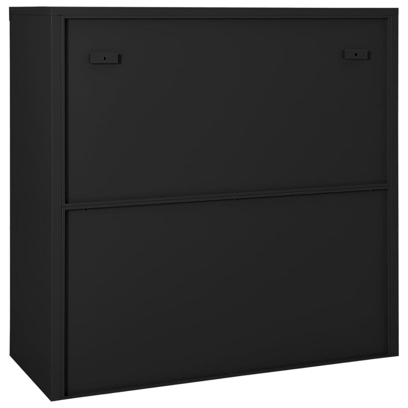 vidaXL Sliding Door Cabinet with Planter Box Anthracite Steel-7