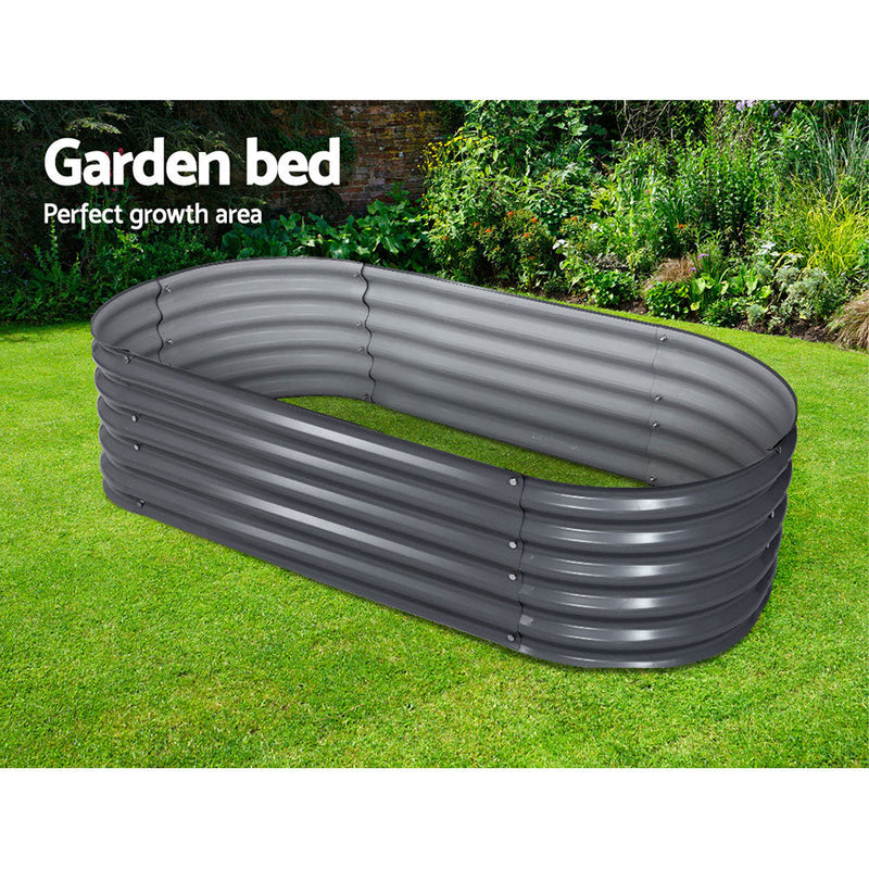 Greenfingers 160X80X42CM Galvanised Raised Garden Bed Steel Instant Planter-6