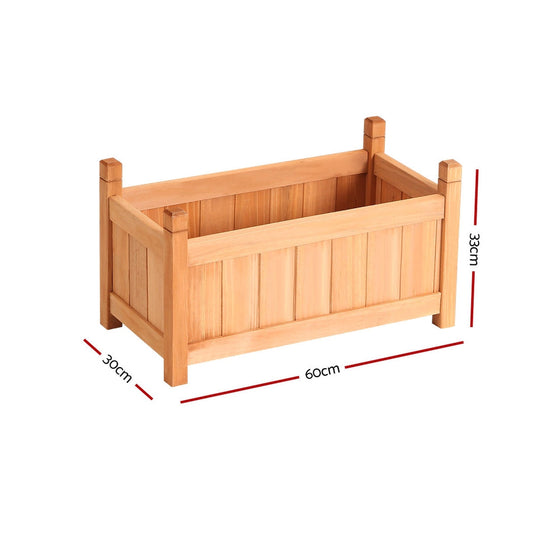 Greenfingers Garden Bed Raised Wooden Planter Box Vegetables 60x30x33cm-1